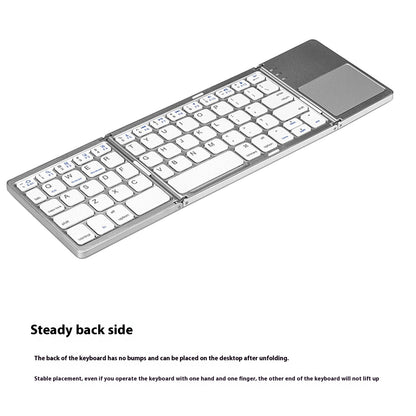 Foldable keyboard with touchpad on a white background