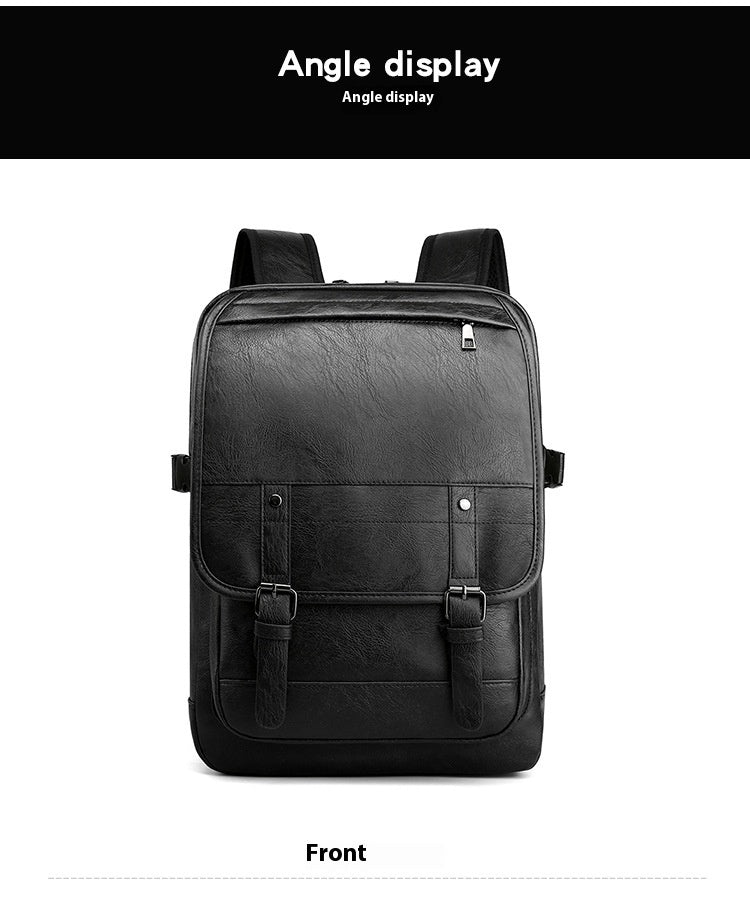 Black backpack displayed from a front angle on a white background