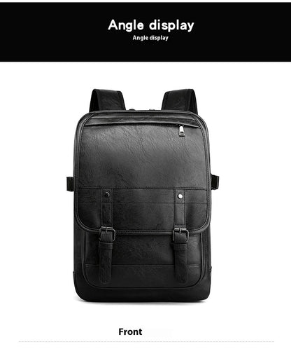 Black backpack displayed from a front angle on a white background