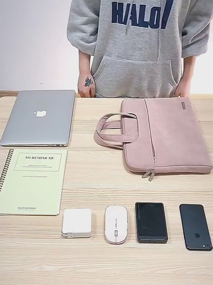 Leather Women Laptop Bag Notebook Carrying Case