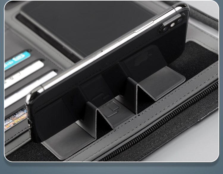 multifunctional rechargeable folder travel notebook composition book business manager bag file folder with wireless power charger mobile bag holder