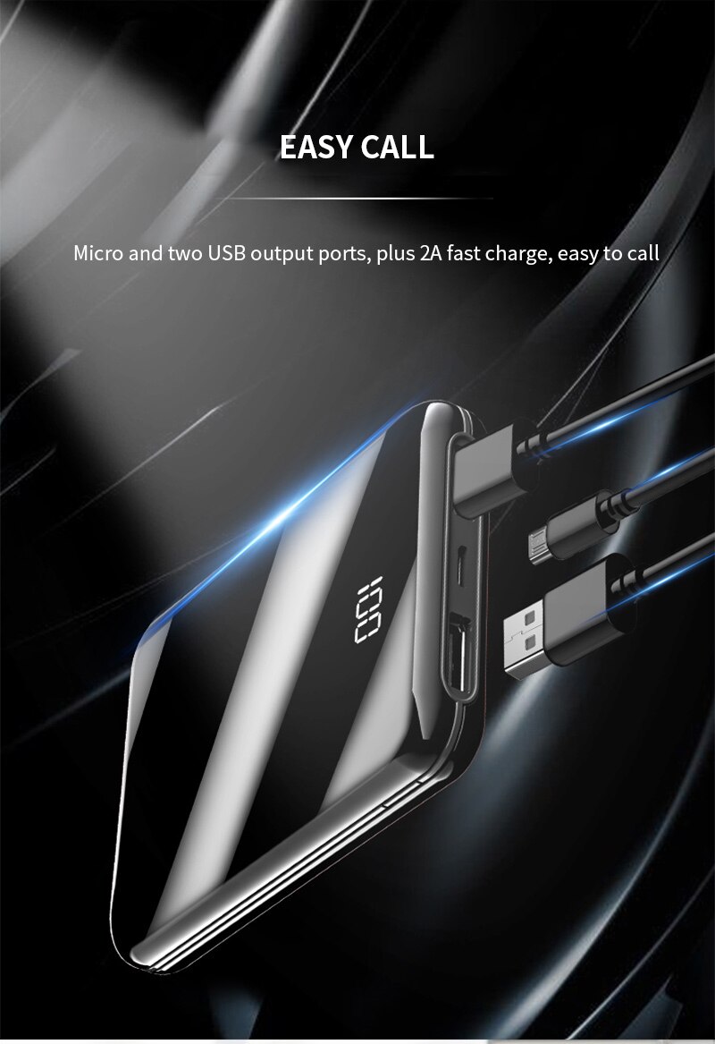 power bank external battery bank 8w quick charge powerbank portable charger with dual usb output for phone