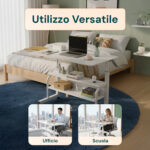 adjustable mobile desk – iron frame with mdf top, 80×40 cm