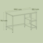 modern desk, office table, 100 x 50 cm, computer desk for living room, bedroom, study, white