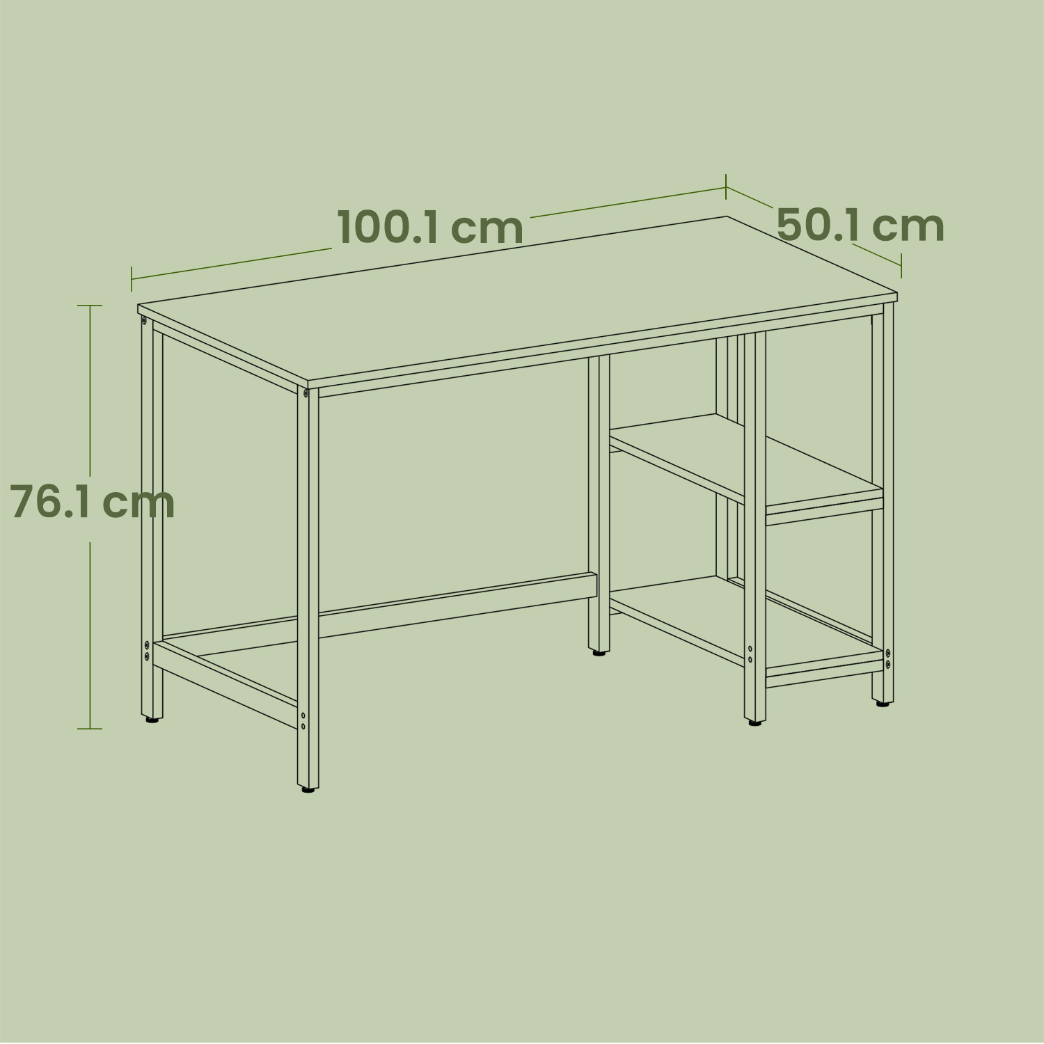 modern desk, office table, 100 x 50 cm, computer desk for living room, bedroom, study, white