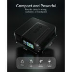 pulse power hd 35w, 10000mah, power delivery (pd 3.0 pps), afc, fast charging power bank, high density, ai lcd display, usb c, usb a, compact travel charger, black
