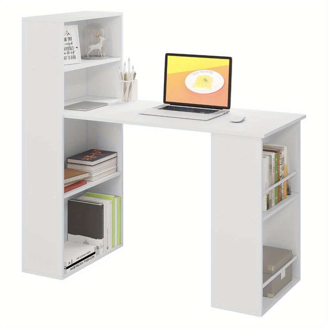 120 cm desk with shelf, computer desk with shelf, desk with shelf, desk with shelf, 122 x 55 x 120 cm, light wood