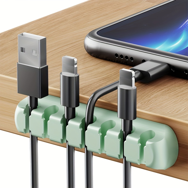 strong self adhesive silicone cable organizers with 7, 5, and 3 slots for managing cables, featuring cable holders and storage boxes to keep your wires neat and tidy!