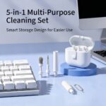 multifunctional detachable combined cleaning brush, 4 freely combinable and switchable assembly styles, portable electronic device cleaner kit for keyboard, airpods, headphones, phone, laptop, camera gap deep dust removal