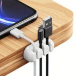 strong self adhesive silicone cable organizers with 7, 5, and 3 slots for managing cables, featuring cable holders and storage boxes to keep your wires neat and tidy!