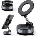 upgraded magnetic car phone holder 360 degree rotatable 43.54kg super suction cup mount for magsafe, universal car/gym/mirror phone holder for iphone and android