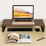 diy office computer monitor riser with desktop keyboard organizer and storage shelf set