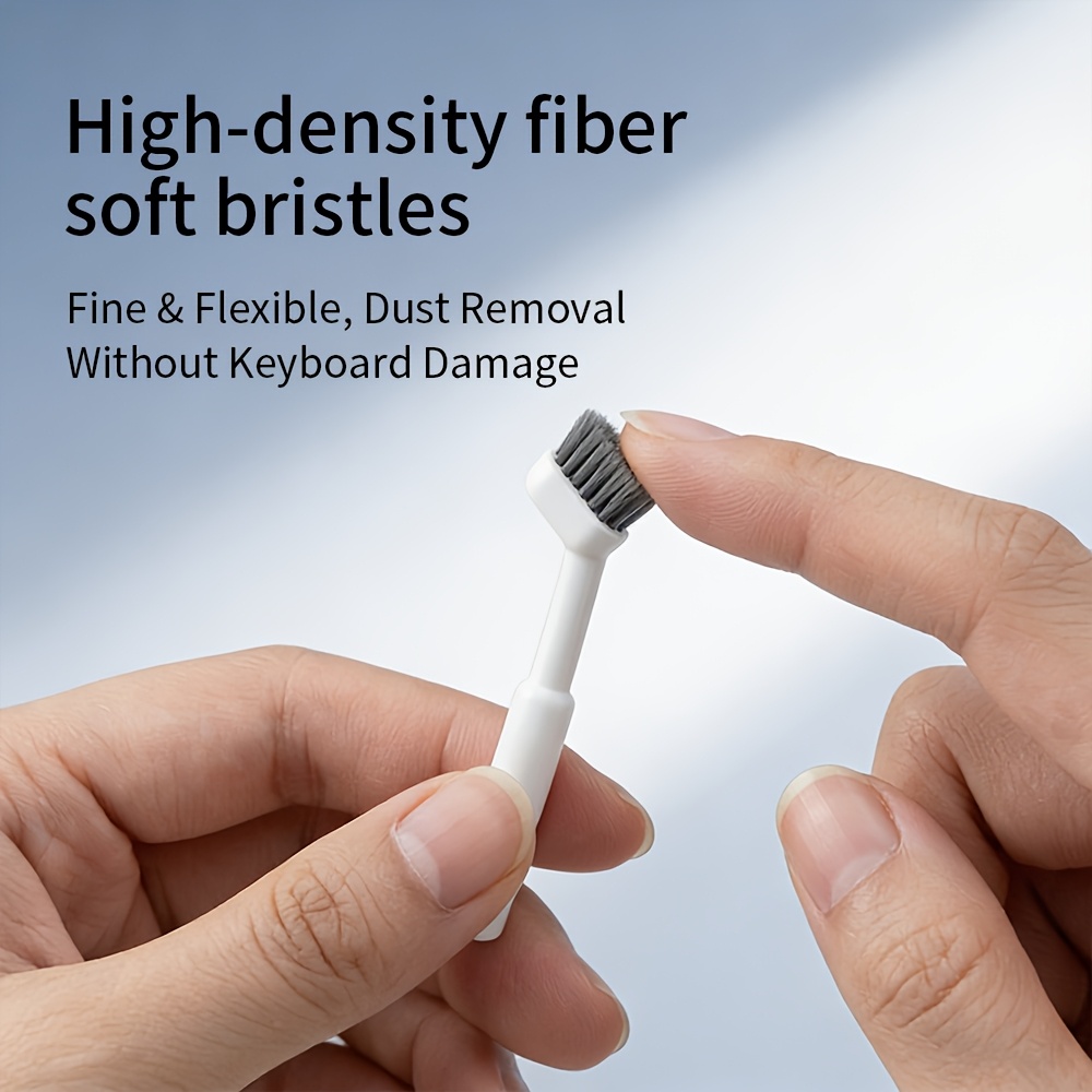 multifunctional detachable combined cleaning brush, 4 freely combinable and switchable assembly styles, portable electronic device cleaner kit for keyboard, airpods, headphones, phone, laptop, camera gap deep dust removal