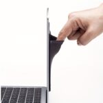 high end lycra fabric + faux leather mouse storage bag, featuring three pockets that can hold two mice, a capacitive stylus, and other electronic pens. this self adhesive multifunctional storage pouch is suitable for various computers, ipads