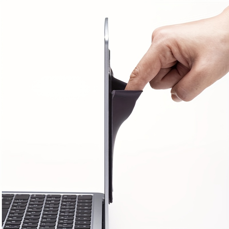high end lycra fabric + faux leather mouse storage bag, featuring three pockets that can hold two mice, a capacitive stylus, and other electronic pens. this self adhesive multifunctional storage pouch is suitable for various computers, ipads