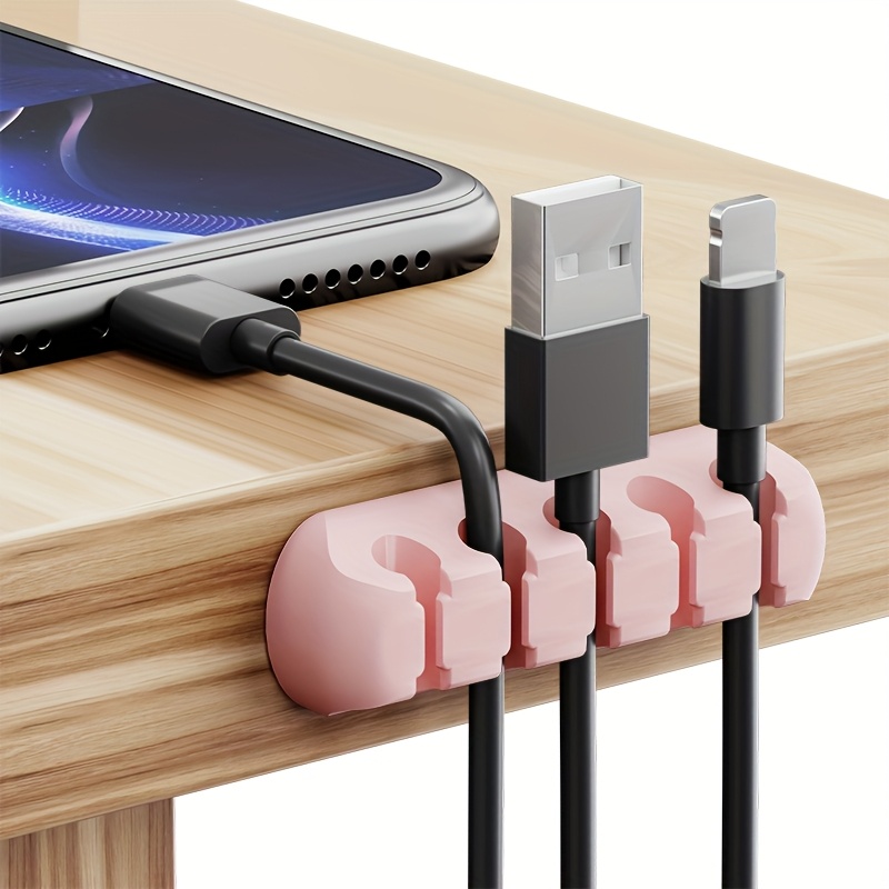 strong self adhesive silicone cable organizers with 7, 5, and 3 slots for managing cables, featuring cable holders and storage boxes to keep your wires neat and tidy!