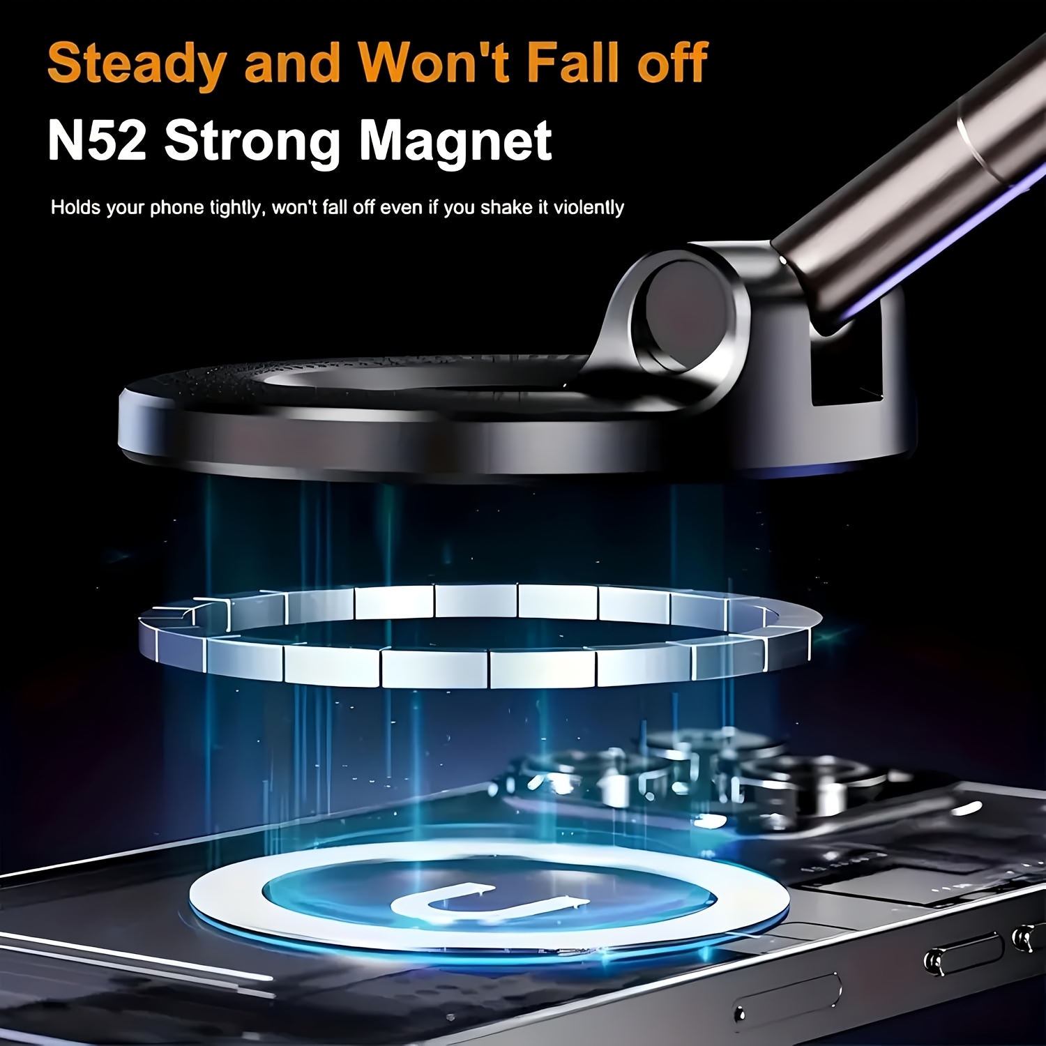 upgraded magnetic car phone holder 360 degree rotatable 43.54kg super suction cup mount for magsafe, universal car/gym/mirror phone holder for iphone and android