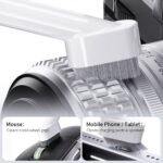 multifunctional detachable combined cleaning brush, 4 freely combinable and switchable assembly styles, portable electronic device cleaner kit for keyboard, airpods, headphones, phone, laptop, camera gap deep dust removal