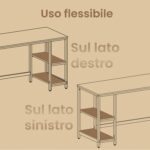 computer desk, 50.1 x 100.1 x 76.1cm, it table, modern style, for home office, bedroom, living room, brown and black