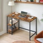 computer desk, 50.1 x 100.1 x 76.1cm, it table, modern style, for home office, bedroom, living room, brown and black