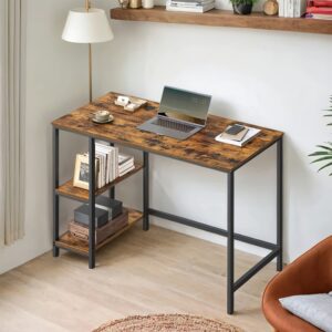 computer desk, 50.1 x 100.1 x 76.1cm, it table, modern style, for home office, bedroom, living room, brown and black