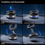 upgraded magnetic car phone holder 360 degree rotatable 43.54kg super suction cup mount for magsafe, universal car/gym/mirror phone holder for iphone and android