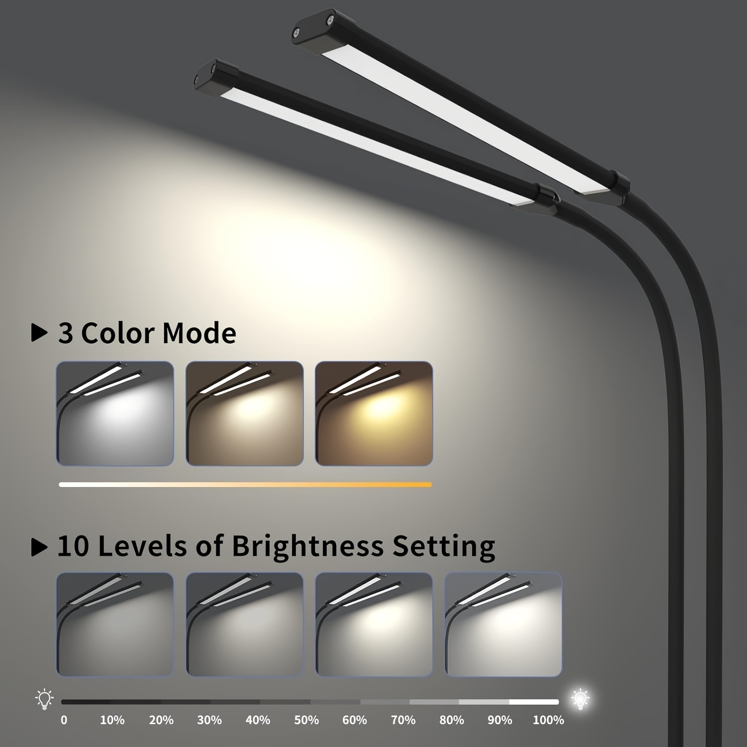 led dimmable clip desk lamp flexible gooseneck with swivel clamp easy clip on reading light led table lamp work lamp home office