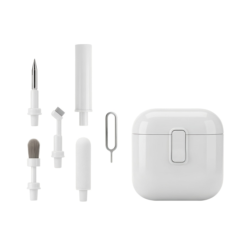 multifunctional detachable combined cleaning brush, 4 freely combinable and switchable assembly styles, portable electronic device cleaner kit for keyboard, airpods, headphones, phone, laptop, camera gap deep dust removal