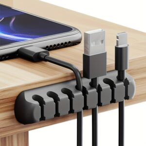 strong self adhesive silicone cable organizers with 7, 5, and 3 slots for managing cables, featuring cable holders and storage boxes to keep your wires neat and tidy!