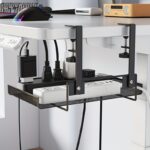 1pc life declaration no drill under desk cable management tray metal wire mesh with mounting clips, space saving organizer for home office, bedroom, living room easy install reusable desk & drawer organizer, office organization, modern metallic look, metal construction, workspace organization, minimalist design, sturdy clips, workspace organizers