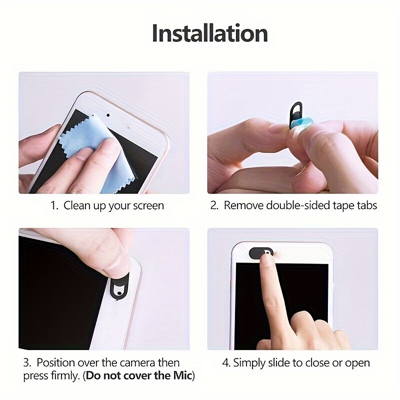 1/5pcs webcam cover shutter slider for pc laptops plastic camera cover phone lens sticker no battery, other major material