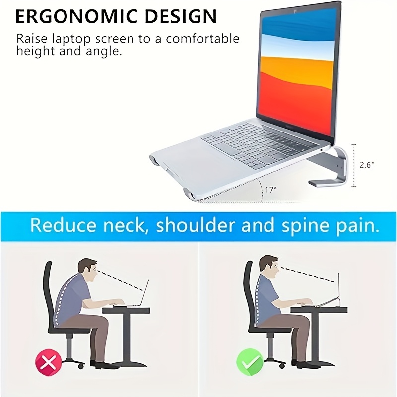1 x aluminum alloy laptop stand ergonomic detachable laptop lift stand available in silver and black