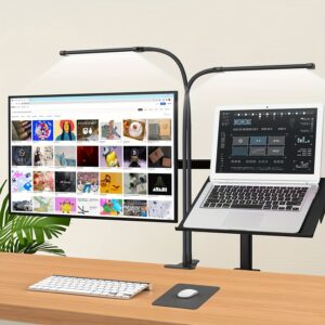 led dimmable clip desk lamp flexible gooseneck with swivel clamp easy clip on reading light led table lamp work lamp home office