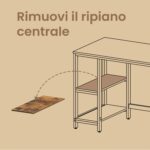 computer desk, 50.1 x 100.1 x 76.1cm, it table, modern style, for home office, bedroom, living room, brown and black