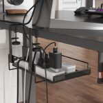 1pc life declaration no drill under desk cable management tray metal wire mesh with mounting clips, space saving organizer for home office, bedroom, living room easy install reusable desk & drawer organizer, office organization, modern metallic look, metal construction, workspace organization, minimalist design, sturdy clips, workspace organizers