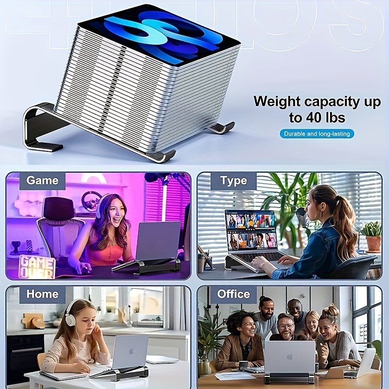 1 x aluminum alloy laptop stand ergonomic detachable laptop lift stand available in silver and black