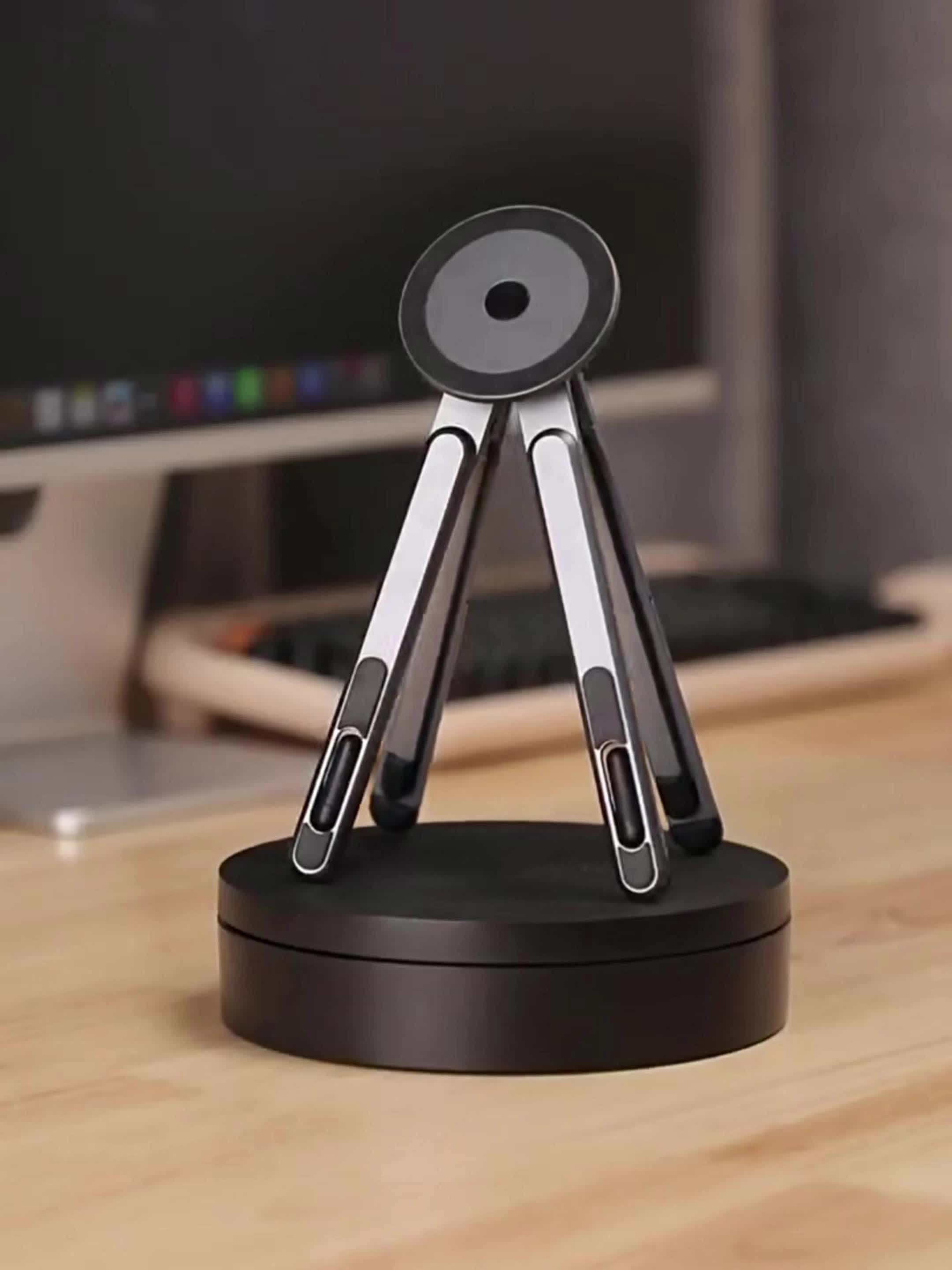 1pc 3 in 1 foldable adjustable height magnetic stand | suitable for phones, tablets, laptops, and computers, compatible with iphone/type c android connectors, offers 8 height adjustment settings, portable desktop holder, laptop desk, aluminum alloy