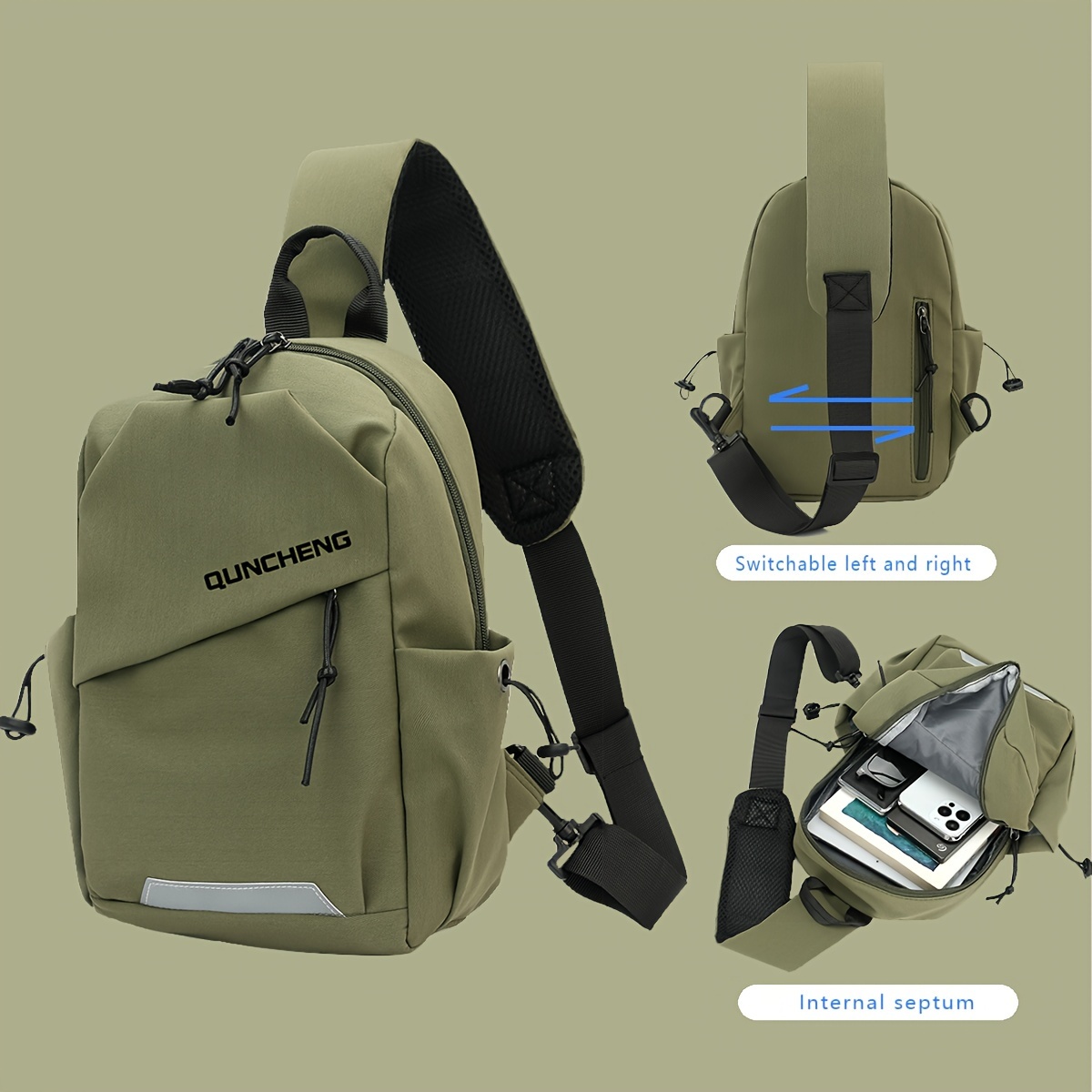 a stylish and lightweight sling backpack designed for sporty travel, featuring a sturdy zipper and comfortable fabric, perfect for everyday use and as gifts for christmas and new year