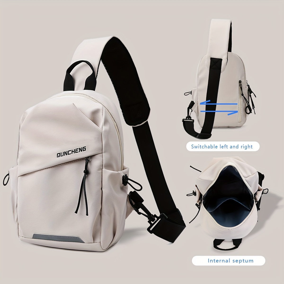a stylish and lightweight sling backpack designed for sporty travel, featuring a sturdy zipper and comfortable fabric, perfect for everyday use and as gifts for christmas and new year