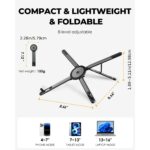 1pc 3 in 1 foldable adjustable height magnetic stand | suitable for phones, tablets, laptops, and computers, compatible with iphone/type c android connectors, offers 8 height adjustment settings, portable desktop holder, laptop desk, aluminum alloy