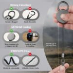 retractable cell phone lanyard, heavy duty metal anti theft phone tether with belt clip carabiner, universal anchor