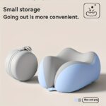 portable neck pillow for travel & home use – ergonomic cervical, compact & easy storage, comfortable sleep, ideal for desk, car, & long flights, slow rebound, machine washable cover, lightweight and portable travel companion