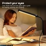 96led table lamp, desk lamp, usb powered clip on led reading light flexible gooseneck design, 3 color modes, adjustable brightness, suitable for reading, video calling, home office, bedside, and handicrafts