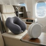 1 comfortable u shaped neck pillow with storage box travel, nap, and office neck pillow featuring slow rebound support, machine washable cover. a lightweight travel neck pillow designed for easy portability, compact for convenient storage