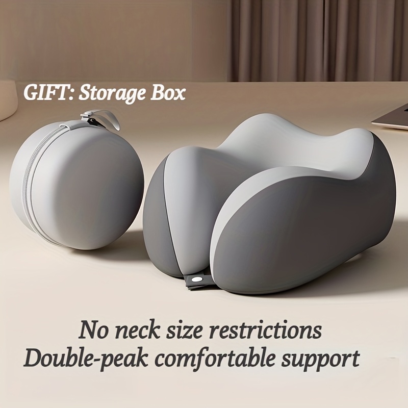 portable neck pillow for travel & home use – ergonomic cervical, compact & easy storage, comfortable sleep, ideal for desk, car, & long flights, slow rebound, machine washable cover, lightweight and portable travel companion