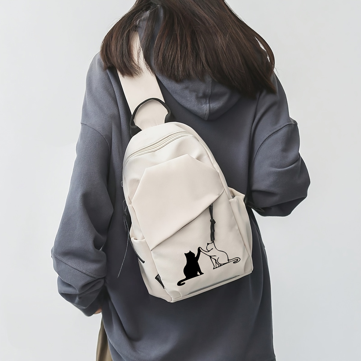 a stylish and lightweight sling backpack designed for sporty travel, featuring a sturdy zipper and comfortable fabric, perfect for everyday use and as gifts for christmas and new year