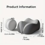 portable neck pillow for travel & home use – ergonomic cervical, compact & easy storage, comfortable sleep, ideal for desk, car, & long flights, slow rebound, machine washable cover, lightweight and portable travel companion