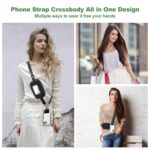 2pcs rfid clip and go strap for phone with wallet crossbody phone lanyard | includes wrist strap and zippered anti theft pocket, suitable for everyday travel, universal multi functional mobile phone lanyard, compatible with most smartphones