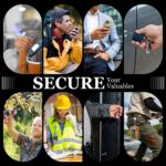 retractable cell phone lanyard, heavy duty metal anti theft phone tether with belt clip carabiner, universal anchor