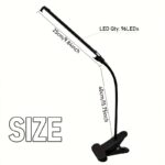 96led table lamp, desk lamp, usb powered clip on led reading light flexible gooseneck design, 3 color modes, adjustable brightness, suitable for reading, video calling, home office, bedside, and handicrafts